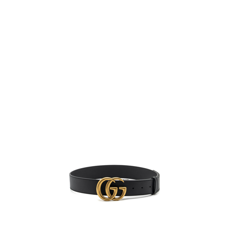 Gucci size 80 4cm width GG Marmont leather belt black GHW