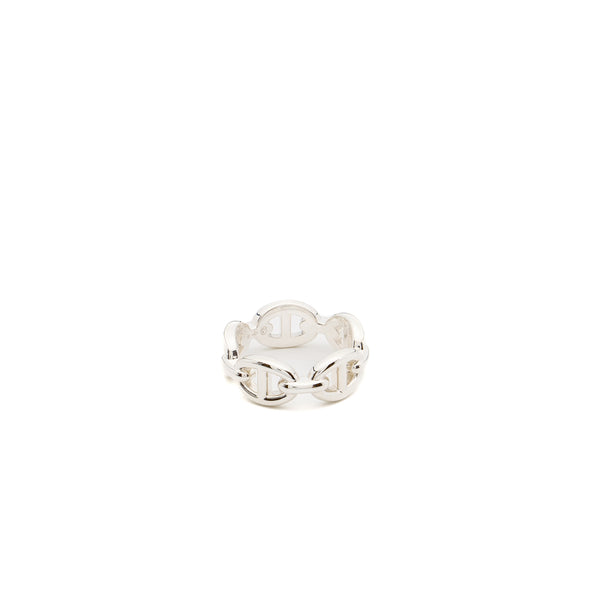 Hermes Size 51 Chaine D’Ancre Enchainee Ring, Small Model, Silver