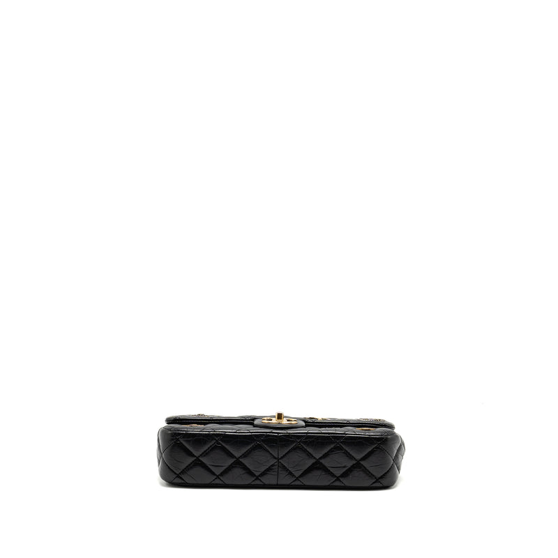 Chanel Medallion Quilted Flap Bag Aged Calfskin Black Multicolour Hardware