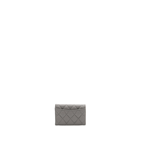 Chanel classic flap card holder caviar grey LGHW (microchip)