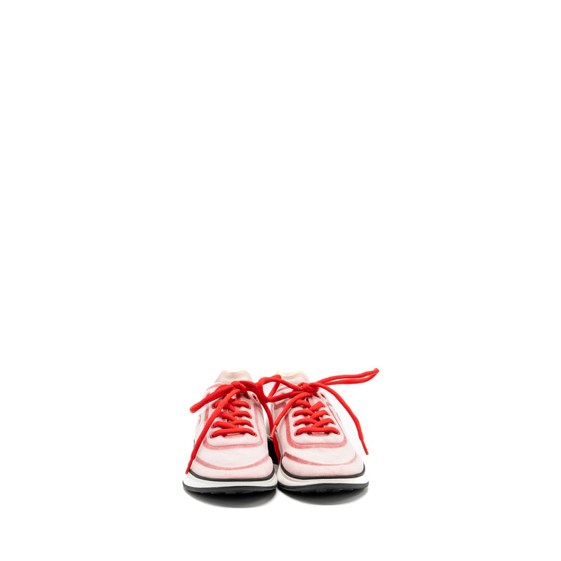 Chanel size 38.5 CC logo sneakers red/ white/ black