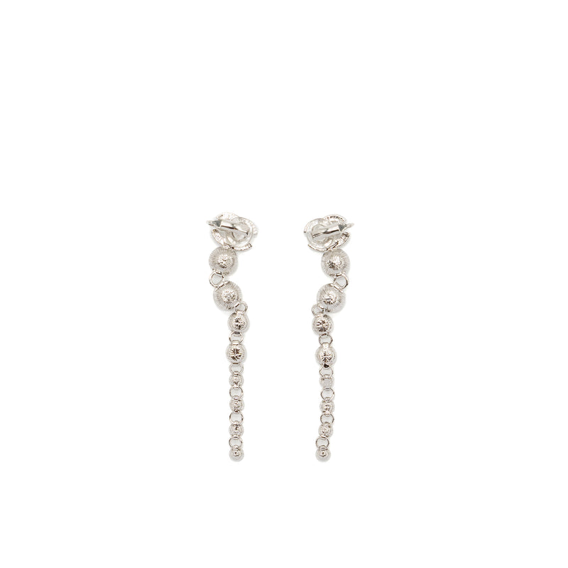 Chanel CC logo Crystal Drop Earrings SHW