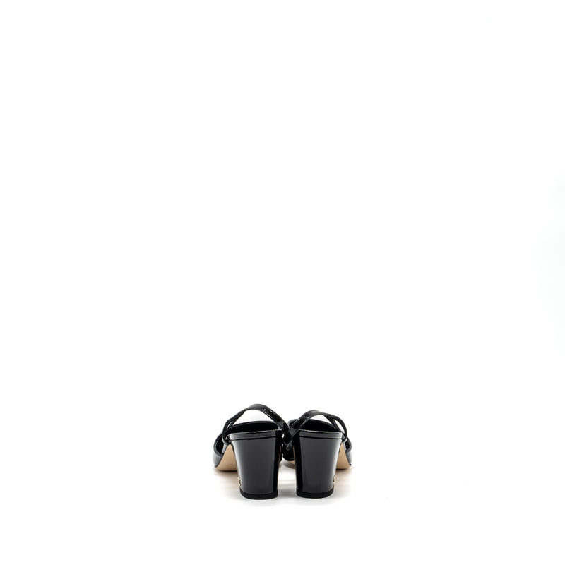 Chanel 22k Size 37.5 SlingBacks Patent/Calfskin Black LGHW