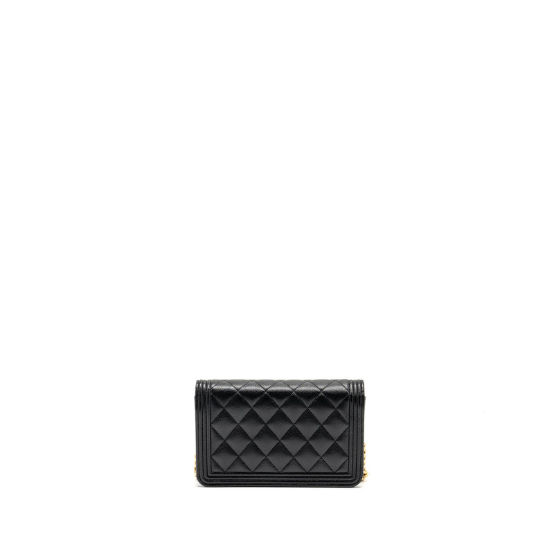 Chanel Boy Wallet on Chain Caviar BLack GHW