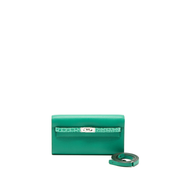 Hermes Kelly To Go Touch Epsom/Alligator Vert Jade SHW Stamp Z