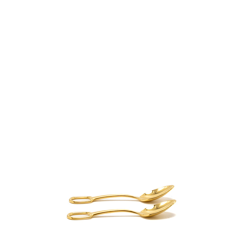 Hermes 2 grand Attelage Coffee Spoons Gold Tone (Sell in set)