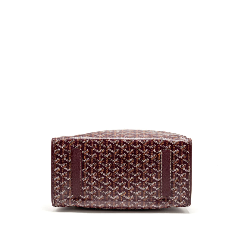 Goyard Saint Leger Backpack Goyardine Canvas Burgundy SHW