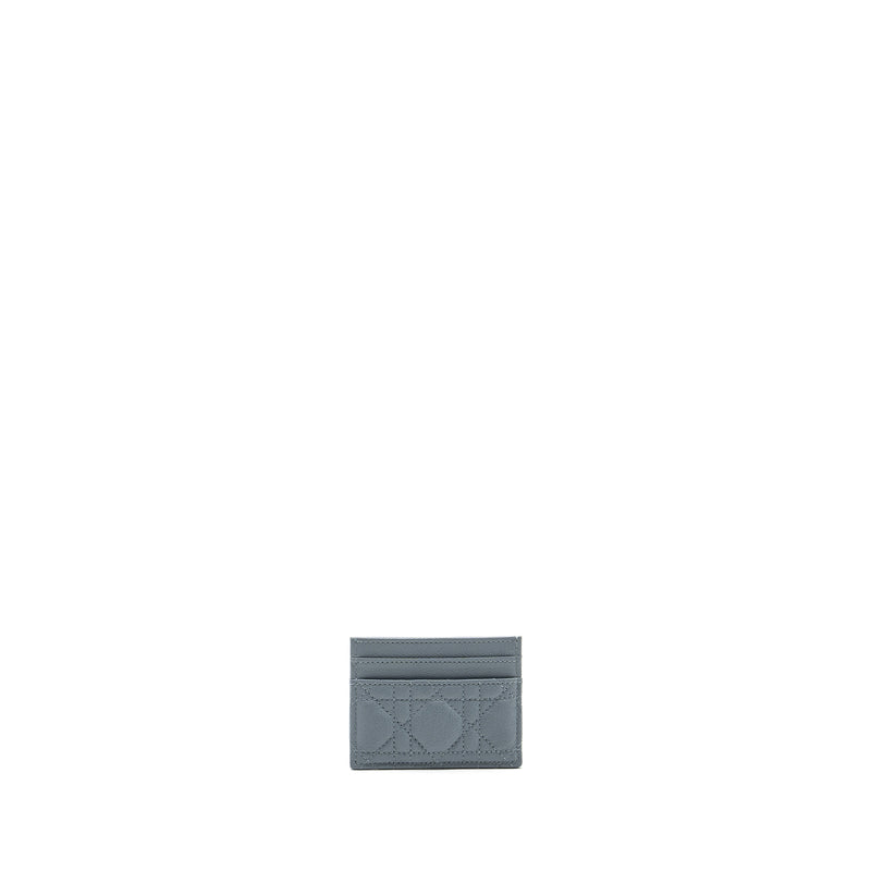 Dior Caro Five-Slot Card Holder Calfskin Grey LGHW