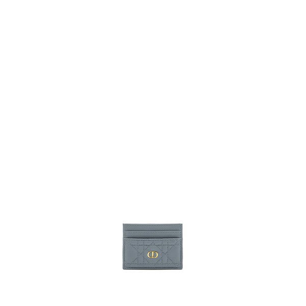 Dior Caro Five-Slot Card Holder Calfskin Grey LGHW