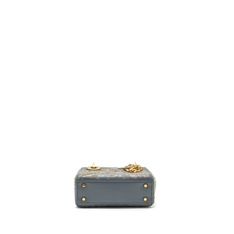 Dior Mini Lady Dior Limited Edition Lambskin Grey GHW