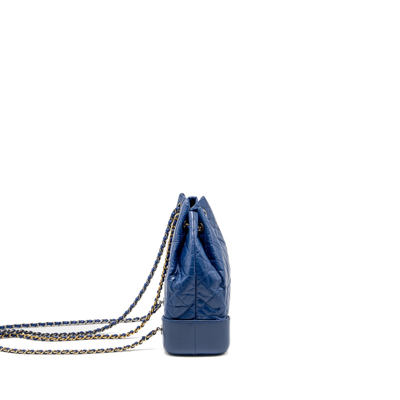 Chanel Gabrielle Backpack Aged Calfskin BLUE Multicolour Hardware