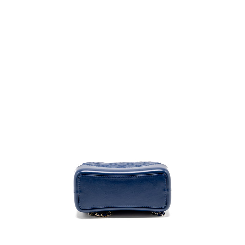 Chanel Gabrielle Backpack Aged Calfskin BLUE Multicolour Hardware