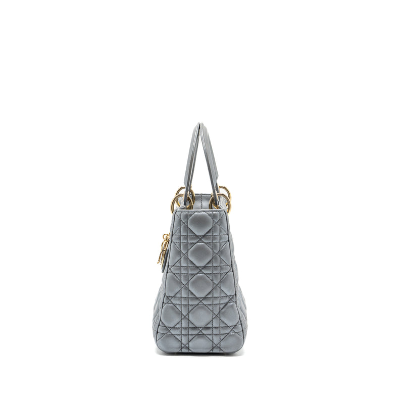 Dior Medium Lady Dior Lambskin Silver LGHW