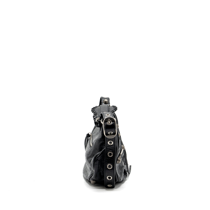 Balenciaga Le Cargole Small Shoulder Bag Lambskin Black SHW