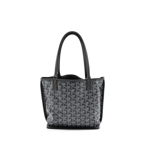 Goyard Mini Anjou Tote Bag Goyardine Canvas Grey SHW