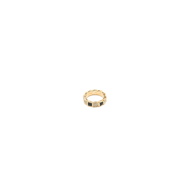 Bvlgari Serpenti size 52 Viper Ring 18K rose gold / onyx / diamonds