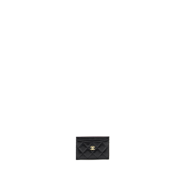 Chanel Classic card holder caviar black GHW (Microchip)