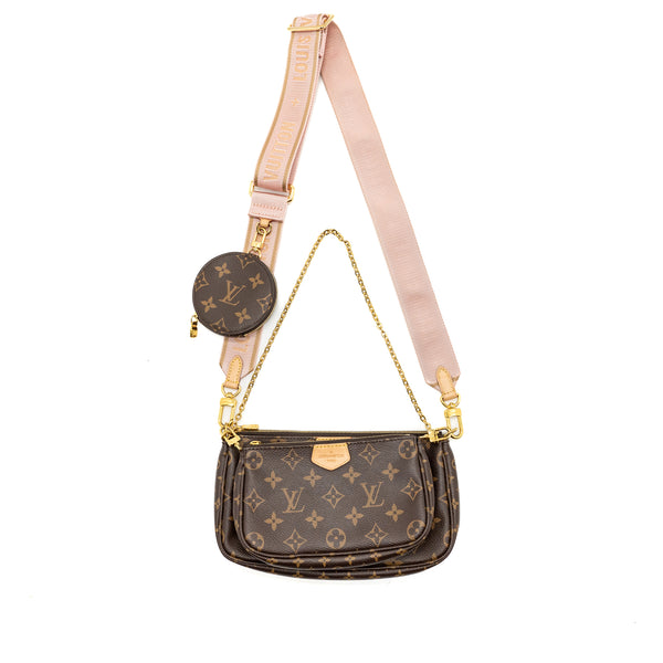 Louis Vuitton Multi Pochette Rose Clair Strap Monogram Canvas GHW