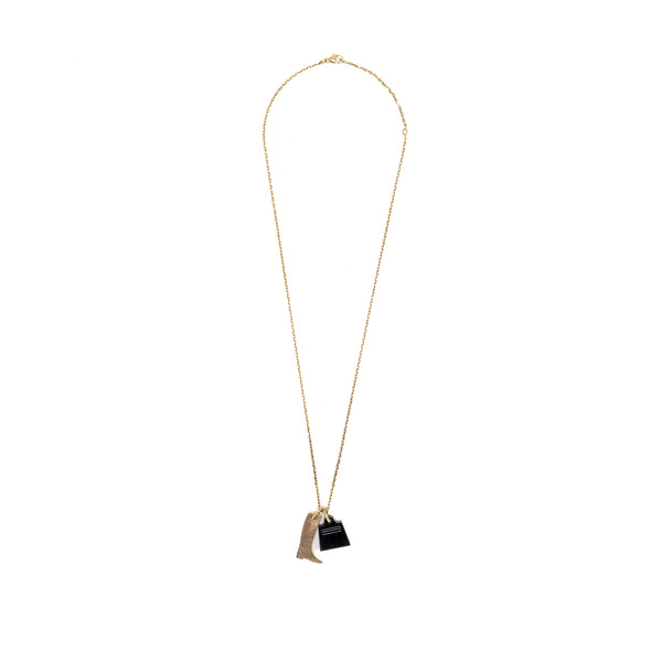 HERMES Amulette Maroquinier Pm Corne Buffle & Lai Gold Tone