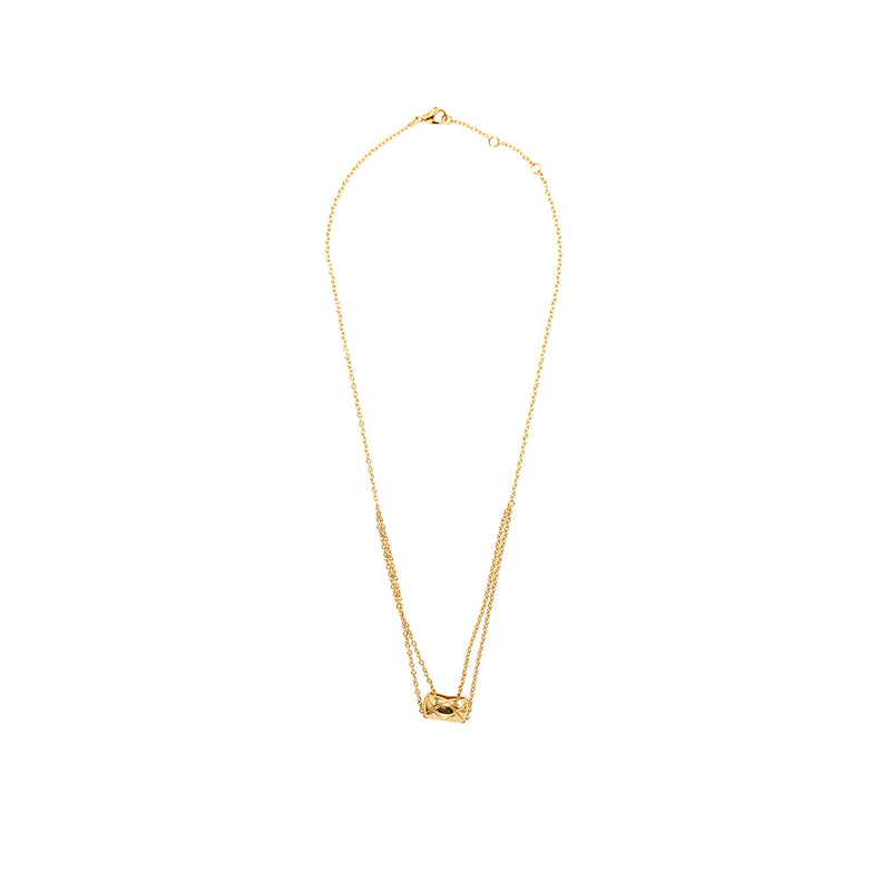 Chanel Coco Crush Necklace Quilted Motif Yellow Gold