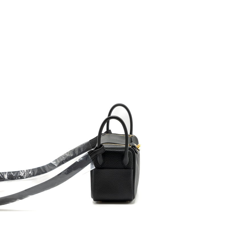 Hermes Mini Lindy Clemence Black GHW Stamp B