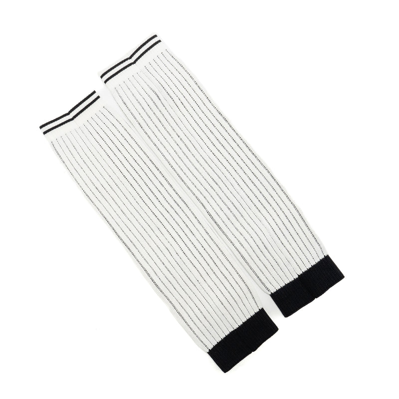 Chanel 24c CC Logo Gaiters Leg Warmers Cotton White
