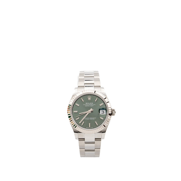 Rolex Datejust 31mm Oystersteel and Whitegold Mint Green Dial with Oyster Bracelet M278274-0017