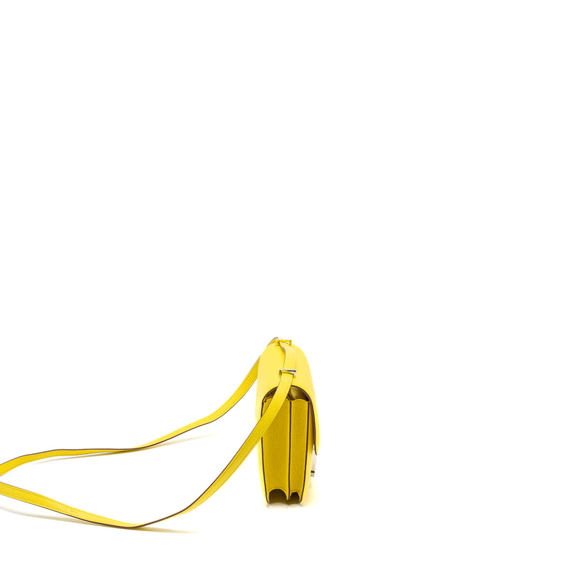 Hermes Mini Constance Chevre Mysore jaune citron SHW stamp U