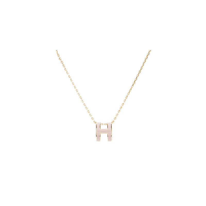 Hermes pop H pendant rose dragee RGHW