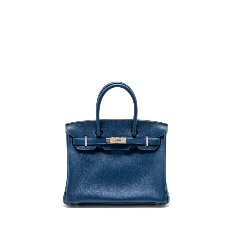 Hermes Birkin 30 Taurillon Novello S4 Deep Blue SHW stamp D