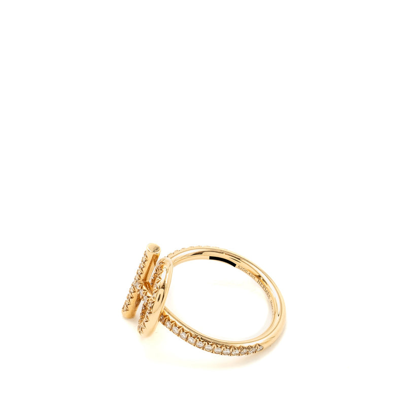 Hermes Size 53 Echappee Ring Small Model, Rose Gold Diamonds