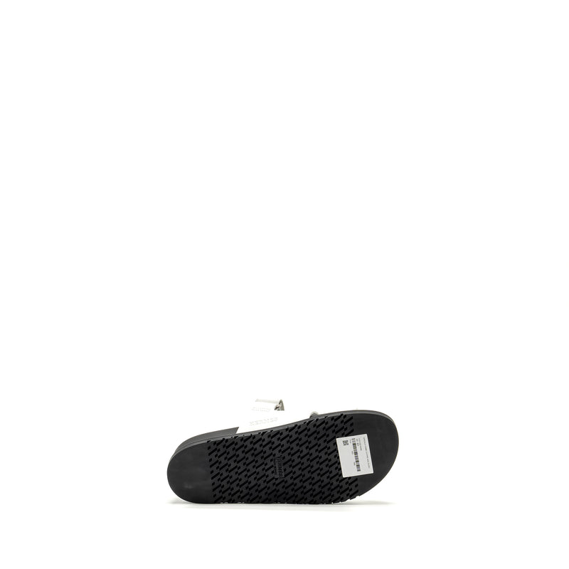 Hermes size 39 chypre sandal calfskin white / black