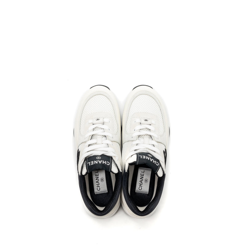 Chanel size 37 CC logo trainer / sneakers black / white