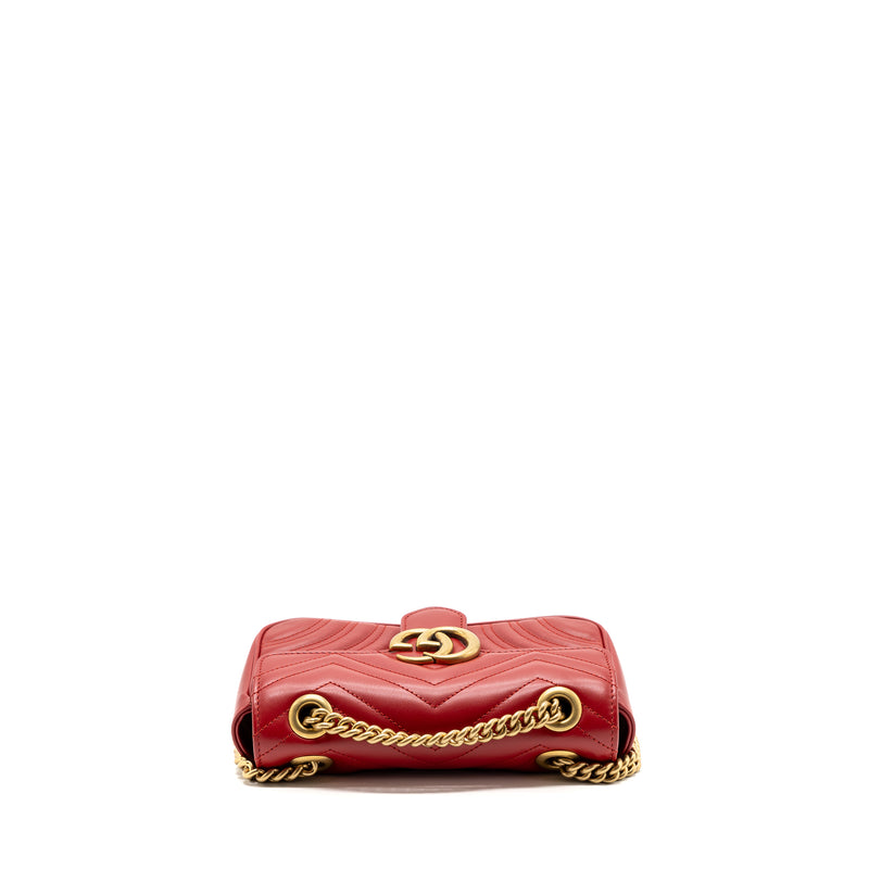 Gucci mini GG marmont shoulder bag calfskin red GHW