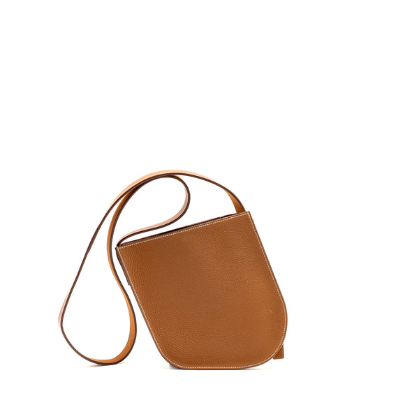 Hermes Perspective Cavaliere 21 Bag Togo/Vache Hunter Gold/Fauve SHW Stamp Z