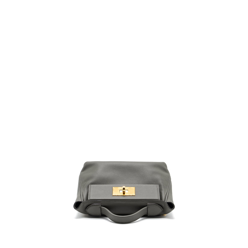 Hermes Mini 24/24 2424-21 Bag Evercolor / Swift Gris Meyer GHW Stamp U