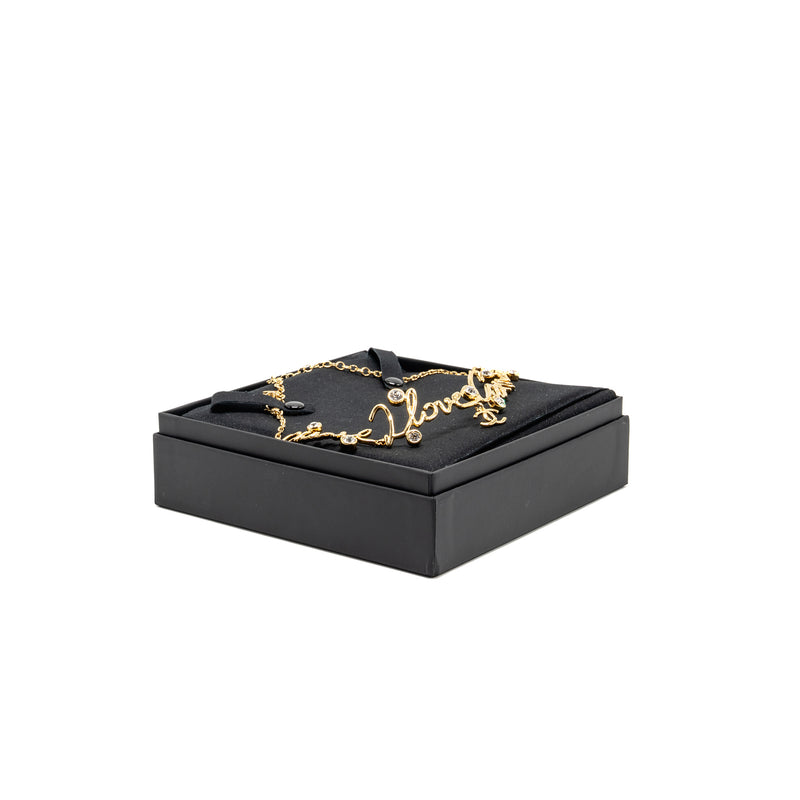 Chanel i love coco letter chocker gold tone