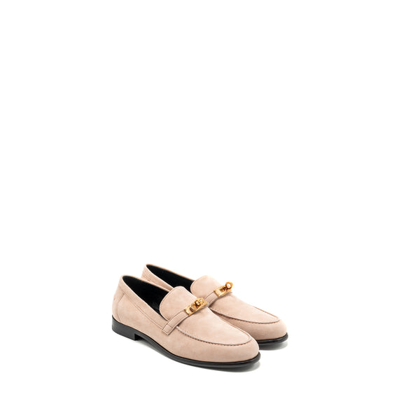 Herems size 38.5 destin loafer suede leather rose opaline RGHW