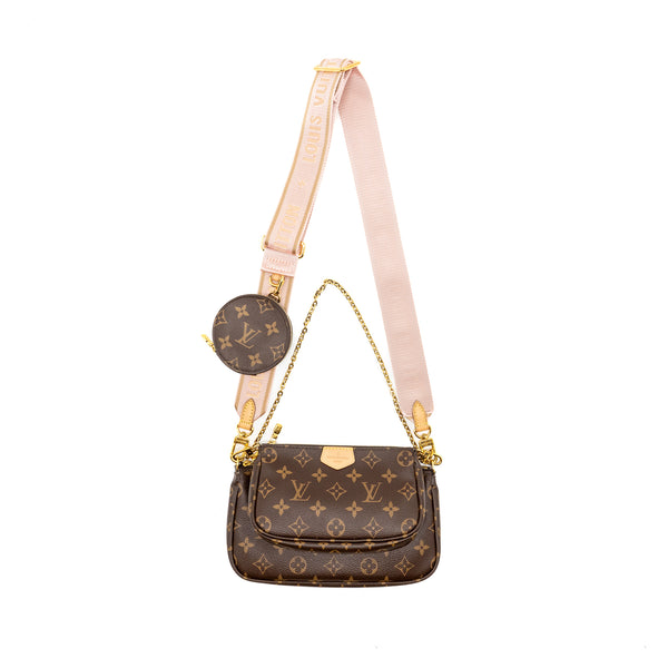 Louis Vuitton Multi Pochette Monogram Canvas Rose Clair GHW