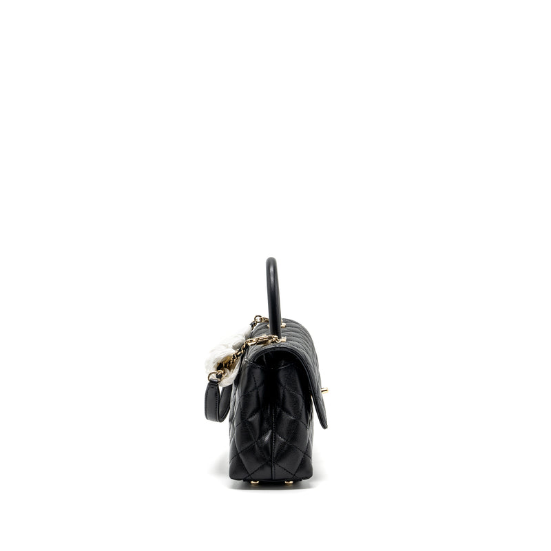 Chanel small coco handle caviar black LGHW (microchip)
