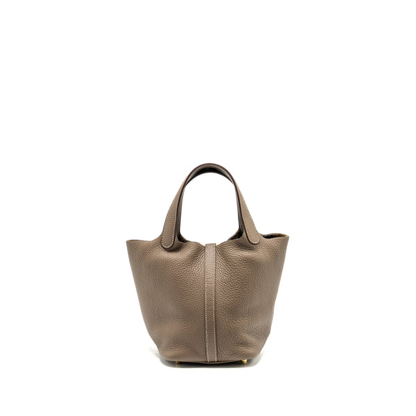 Hermes Picotin 18 Lock Bag Clemence Etoupe GHW Stamp D