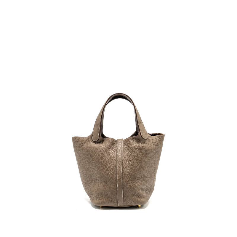 Hermes Picotin 18 Lock Bag Clemence Etoupe GHW Stamp D