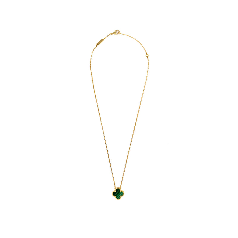 Van Cleef & Arpels Vintage Alhambra Pendant Malachite, Yellow Gold