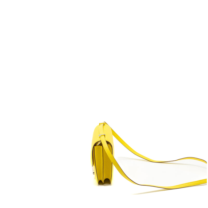 Hermes Mini Constance Chevre Mysore jaune citron SHW stamp U
