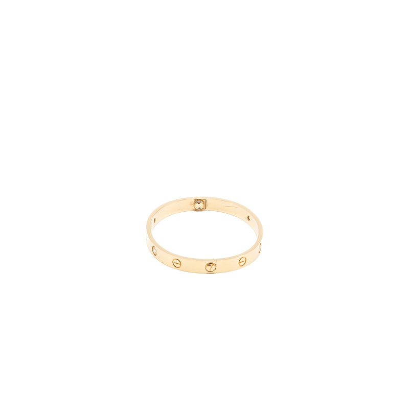 Cartier Size 17 Love Bracelet Rose Gold, 4 Diamonds