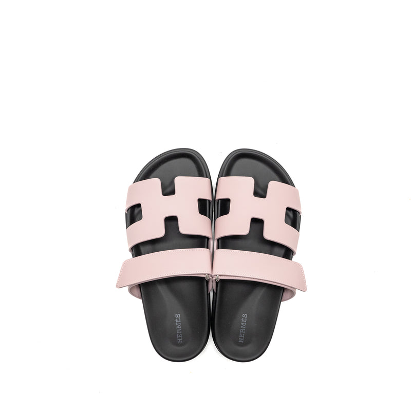 Hermes Size 38 Chypre Sandals Calfskin Rose Cancan