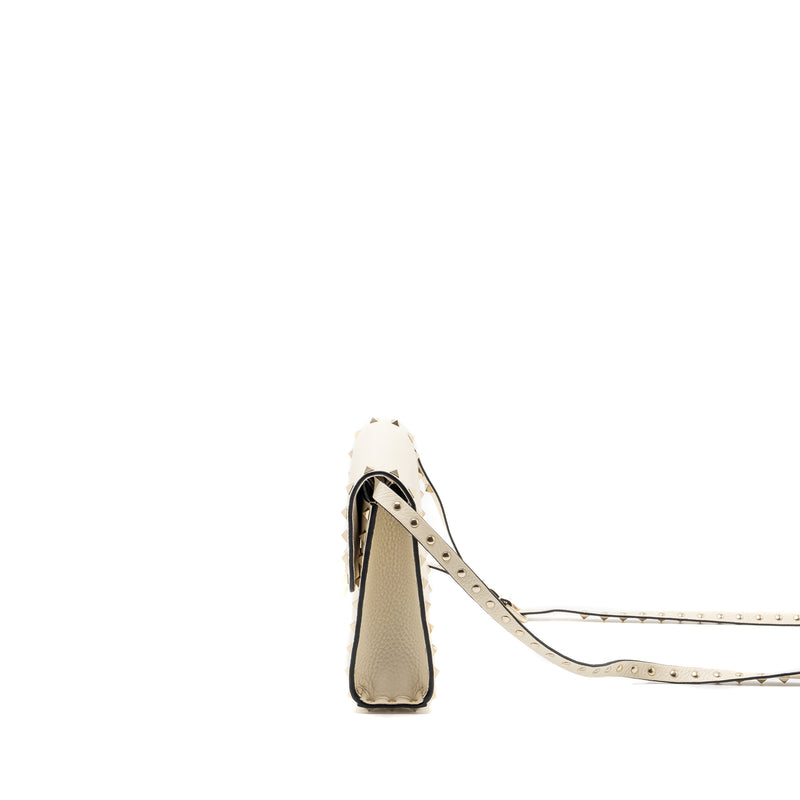 Valentino Small Rockstud Crossbody Bag Grained Calfskin Light Ivory LGHW