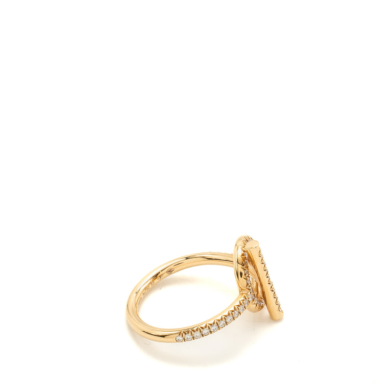 Hermes Size 53 Echappee Ring Small Model, Rose Gold Diamonds