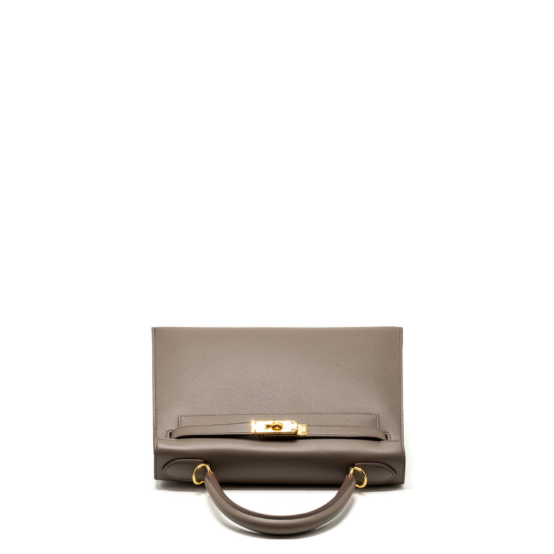 Hermes Kelly 28 Epsom Gris Etain GHW Stamp Z