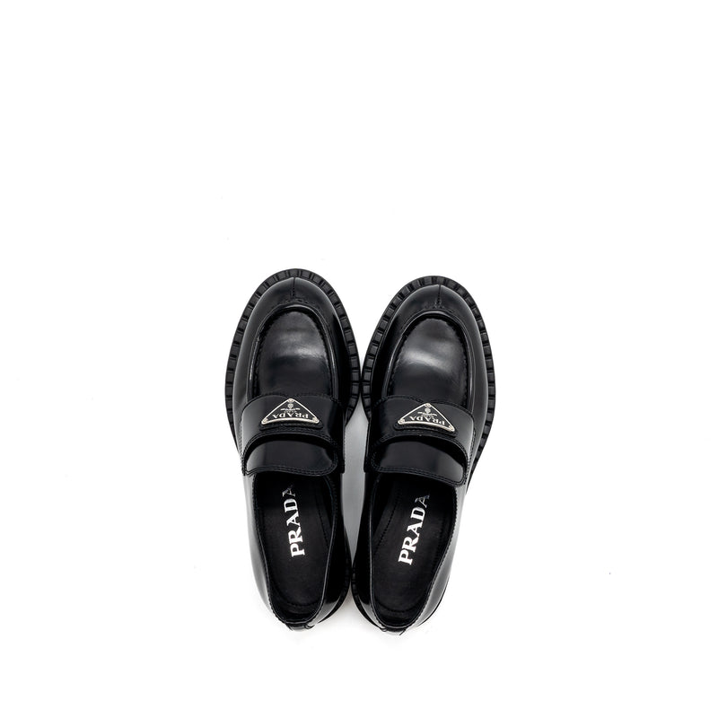 Prada Size 36 Loafer Calfskin Black SHW